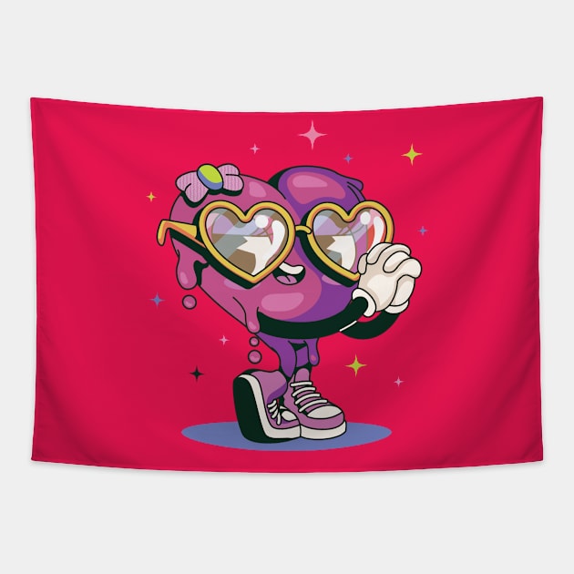 Funny Heart Gifts Mens Kids Boys Valentines Day Tapestry by vestiti