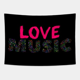 Love Music Colour Musical Notes Tapestry