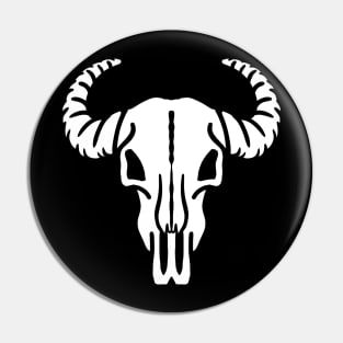 Blank cow skull Pin