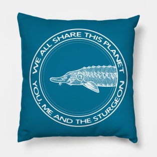 Sturgeon design - meaningful fish drawing Pillow