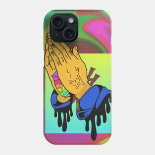 Dope jesus hands praying illustration Phone Case