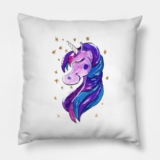 Sparkling Purple Unicorn Pillow