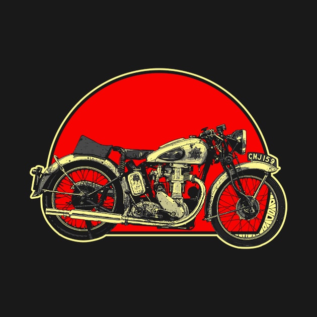 Gold Star 1938 Retro Red Circle Motorcycle by Skye Bahringer