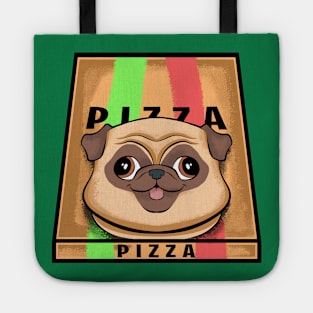 funny pug pizza humor dogs lovers pizza love Tote