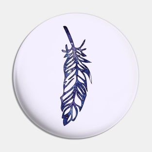 Galaxy Feather | Purple + Blue Feather | Watercolor Galaxy Feather Pin