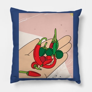 Chilli Spicy Food Vegetable Hot Peppers Pillow