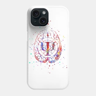 Psychology symbol and brain Phone Case