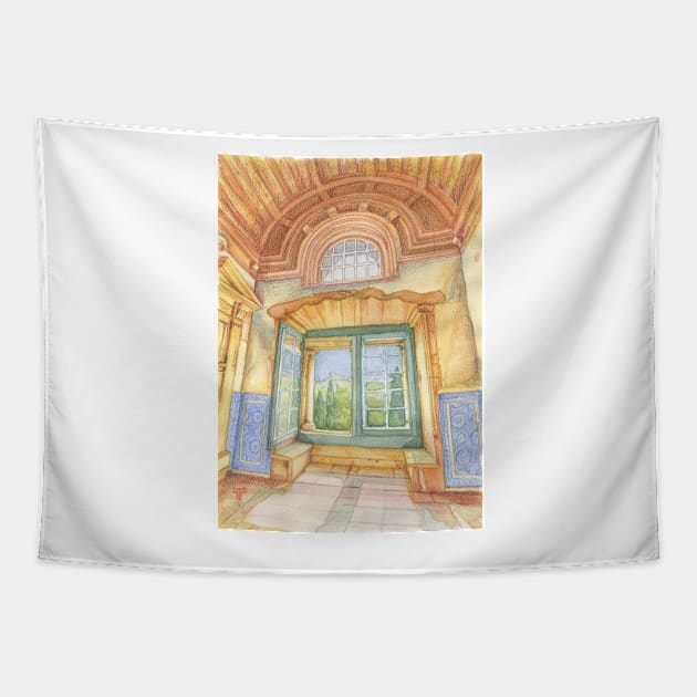 Janela do Convento de Cristo. Tomar. Tapestry by terezadelpilar