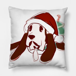 Cute Basset Hound Drawing Pillow