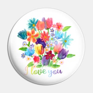 Floral I love you Pin