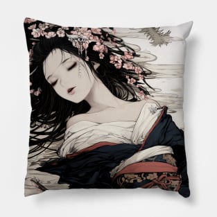 Geisha and Dragon 7908 Pillow