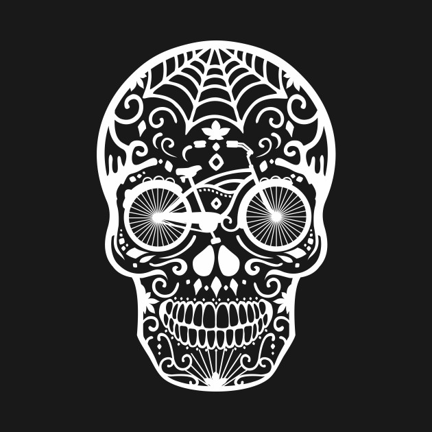 Bicycle Skull Black and White Bike TShirt TeePublic