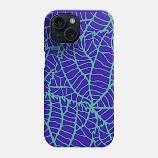 Green Lines Mesh Pattern Seamless With Dark Purple Background Phone Case