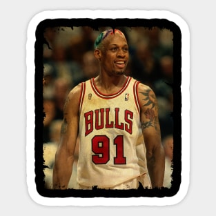 Mitchell & Ness Women's Dennis Rodman Chicago Bulls Slap Sticker Crop