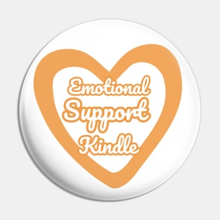 Emotional Support Kindle Yellow - Text On Hollow Heart Pin