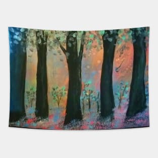 Forest Aglow Impressionism Tapestry