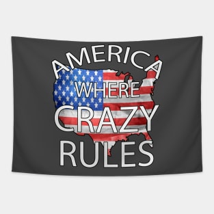 America Where Crazy Rules Tapestry