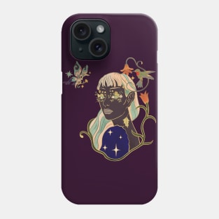 Flower Girl with Butterfly and Hummingbird Phone Case