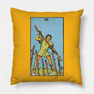 Seven of swords tarot card Pillow