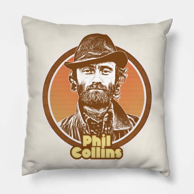 Phil Collins /// Retro 80s Fan Design Pillow by DankFutura