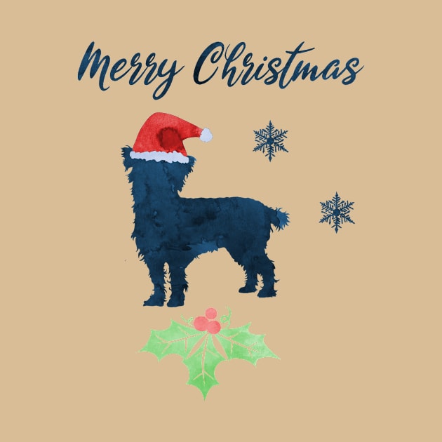 Christmas Cairn Terrier Dog Art Santa Claus Hat by TheJollyMarten