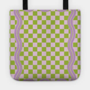 90s Checkerboard - Green-Purple Tote