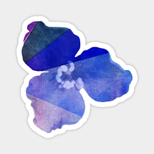 Triangle flower watercolor, blue and purple Magnet