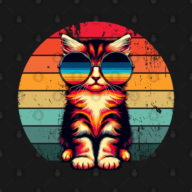 Retro Cat in Sunglasses Novelty Funny Cat by KsuAnn