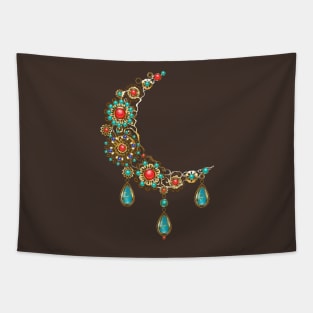 Crescent of Ethnic Ornaments Tapestry