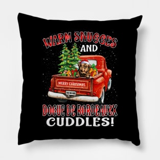 Warm Snuggles And Dogue De Bordeauzx Cuddles Ugly Christmas Sweater Pillow