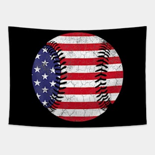 American Flag July 4th USA Baseball Lover Tapestry