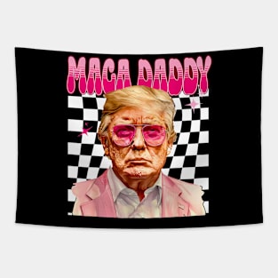 Funny Trump Pink Maga Daddy Trump 2024 Tapestry