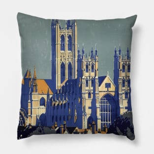 Canterbury UK Vintage Poster 1937 Pillow