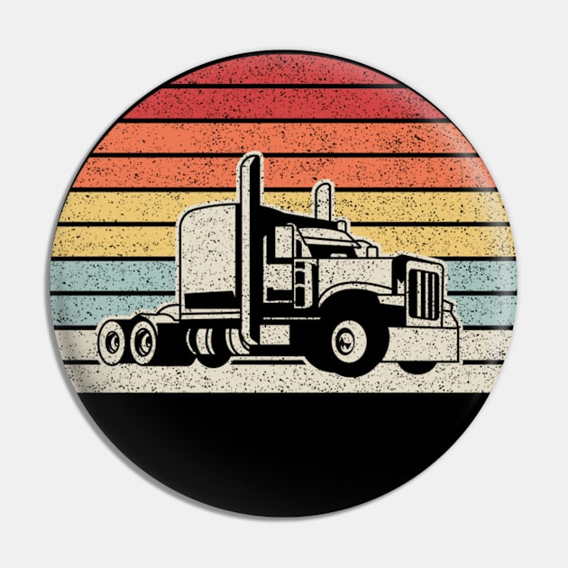 Retro Vintage Truck Trailer Truck Driving Trucker Truck Lover Gift Pin by SomeRays