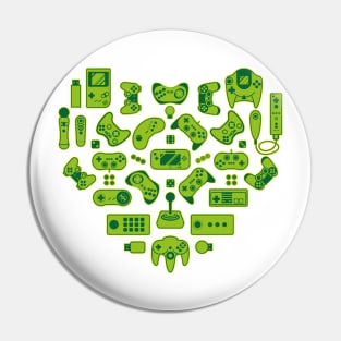 Love Gamers Green Pin