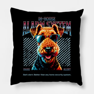 Bark Alert Airedale Terrier Dog Pillow