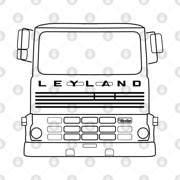Leyland Marathon classic truck outline graphic (black) by soitwouldseem