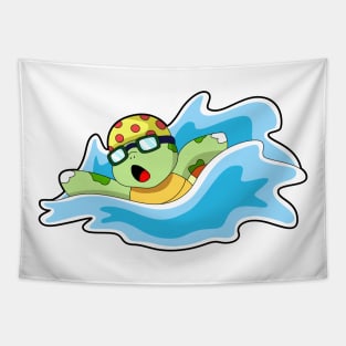 Turtle at Swimming in Water Tapestry