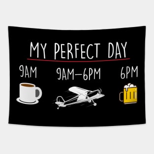 My Perfect Day Coffee Flying Beer Tapestry
