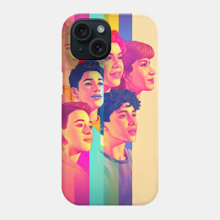 LGBTQ+ community with colorful background Phone Case