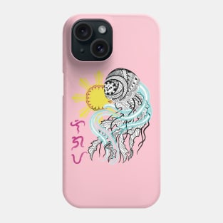 Tribal line Art Jellyfish / Baybayin word Ligaya (Happiness) Phone Case