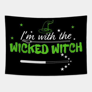 I'm With The Wicked Witch Halloween Costume For Witch Fan Tapestry