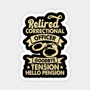 Retired Correctional Officer Goodbye Tension Hello Pension T shirt For Women T-Shirt T-Shirt Magnet