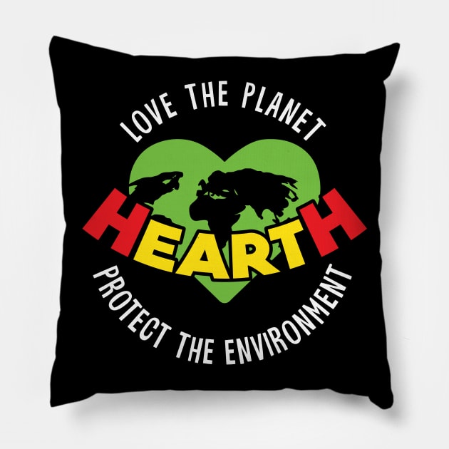 HeartH Love The Planet Protect the Environment Pillow by jazzworldquest