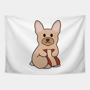 Cream French Bulldog Bacon Tapestry