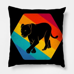 Lioness Retro Big Cat Safari Vintage Animal Pillow