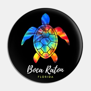 Boca Raton Florida Sea Turtle Conservation Tie Dye Pin