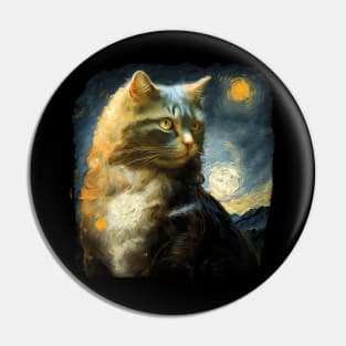 Impressionism Cat Pin