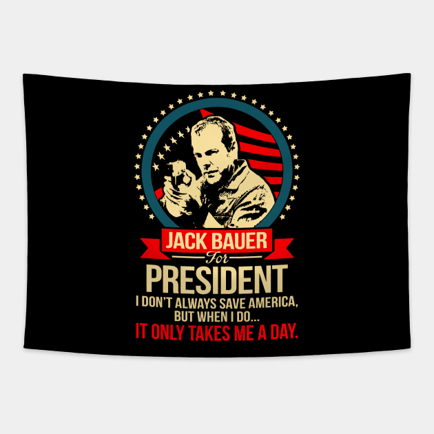 Jack Bauer For President Tapestry by Mendozab Angelob