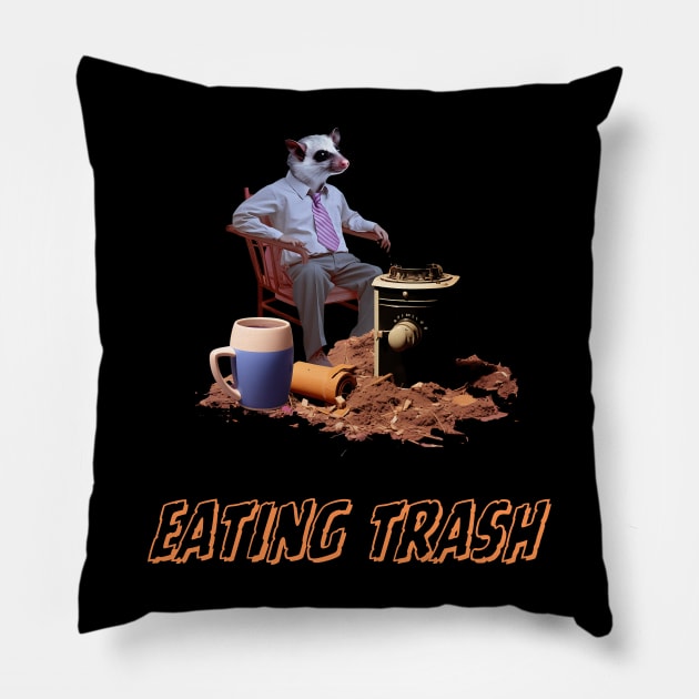 lets eat trash Pillow by vaporgraphic